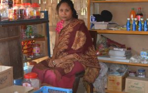 Urmi Chakma at her grocery shop